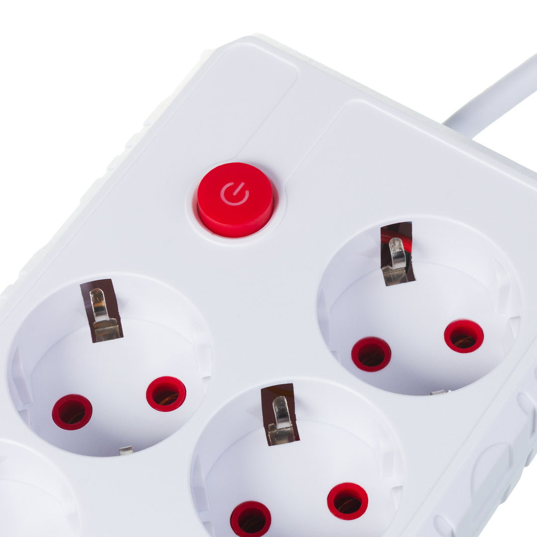Maclean power strip, 4-socket extension cable + 3xUSB, 110-240V AC 50/60Hz, 2.1A max 2500W, 3m, white, MCE393 W