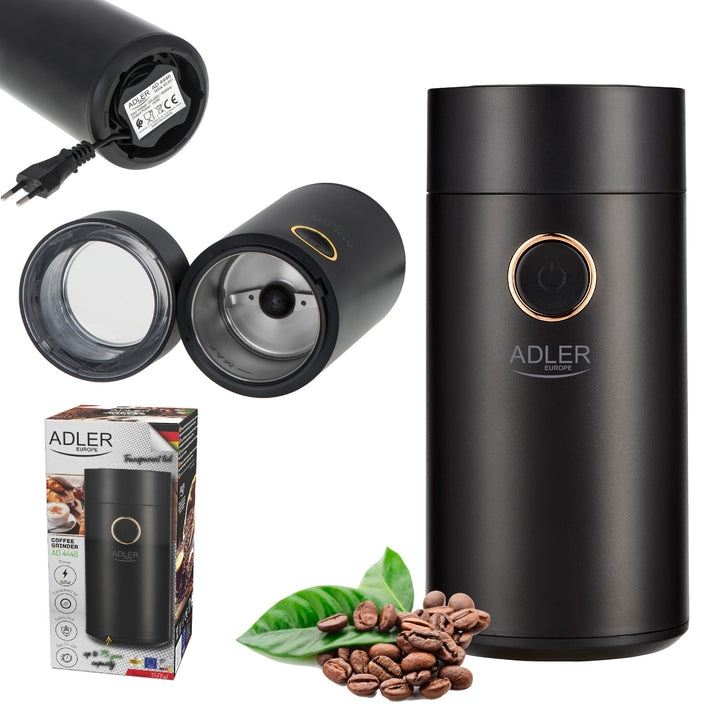 Adler electric coffee grinder, 150W, black, AD 4446BG