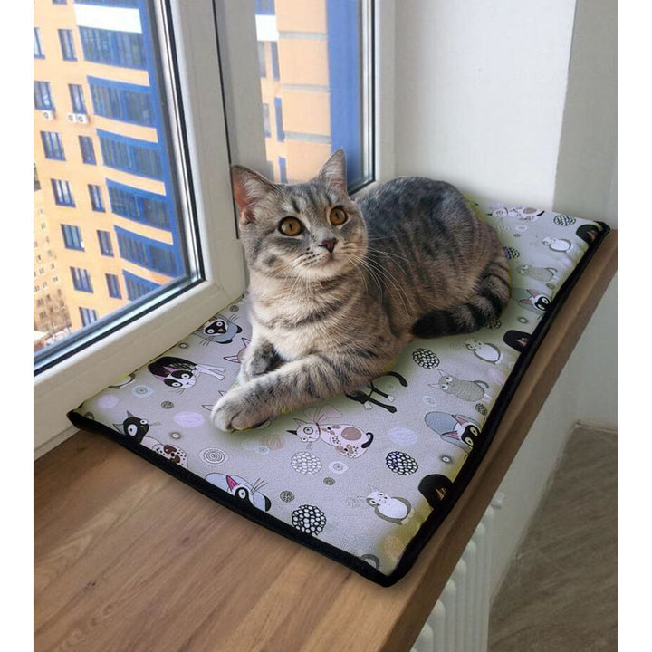 Cat bed cushion for windowsill 25x55cm Bertoni pattern CATNIP