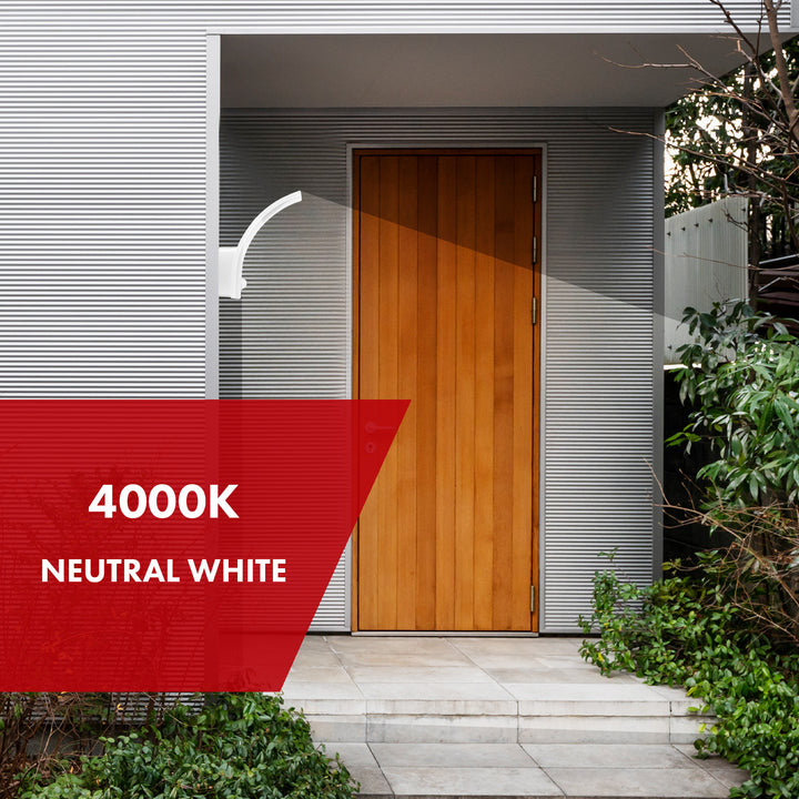 Lampa LED braiteoir gluaisne Maclean, braiteoir gluaisne PIR, bán, 20W, IP65, 2000lm, bán neodrach (4000K) MCE512 W, 2 phíosa