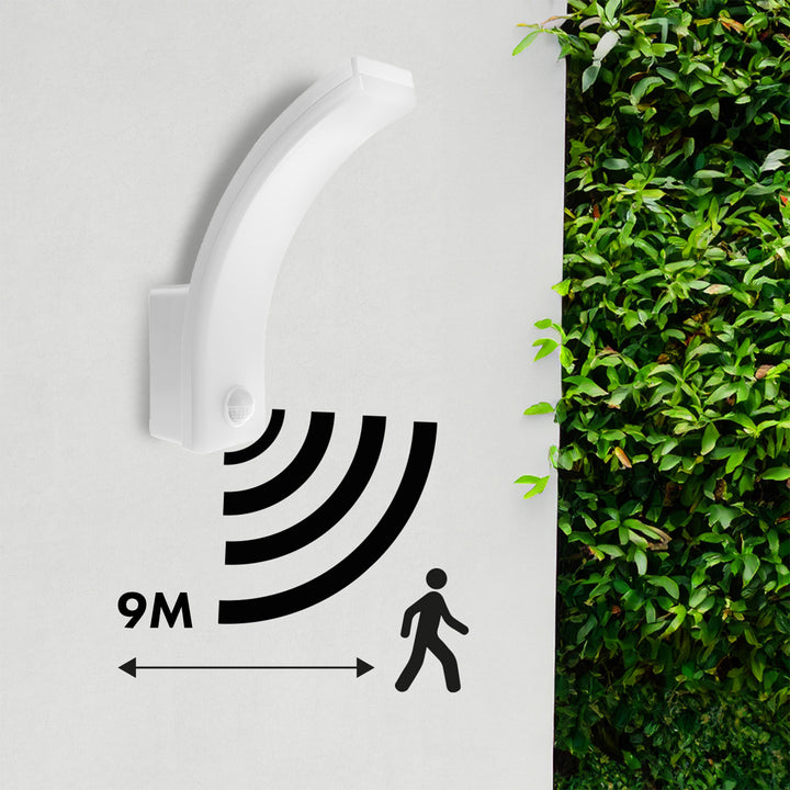 Lampa LED braiteoir gluaisne Maclean, braiteoir gluaisne PIR, bán, 20W, IP65, 2000lm, bán neodrach (4000K) MCE512 W, 2 phíosa