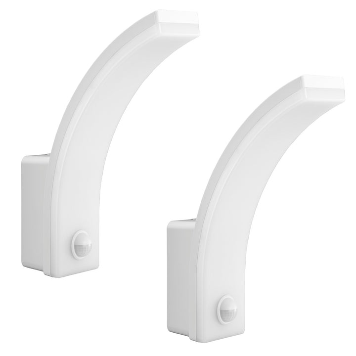 Lampa LED braiteoir gluaisne Maclean, braiteoir gluaisne PIR, bán, 20W, IP65, 2000lm, bán neodrach (4000K) MCE512 W, 2 phíosa