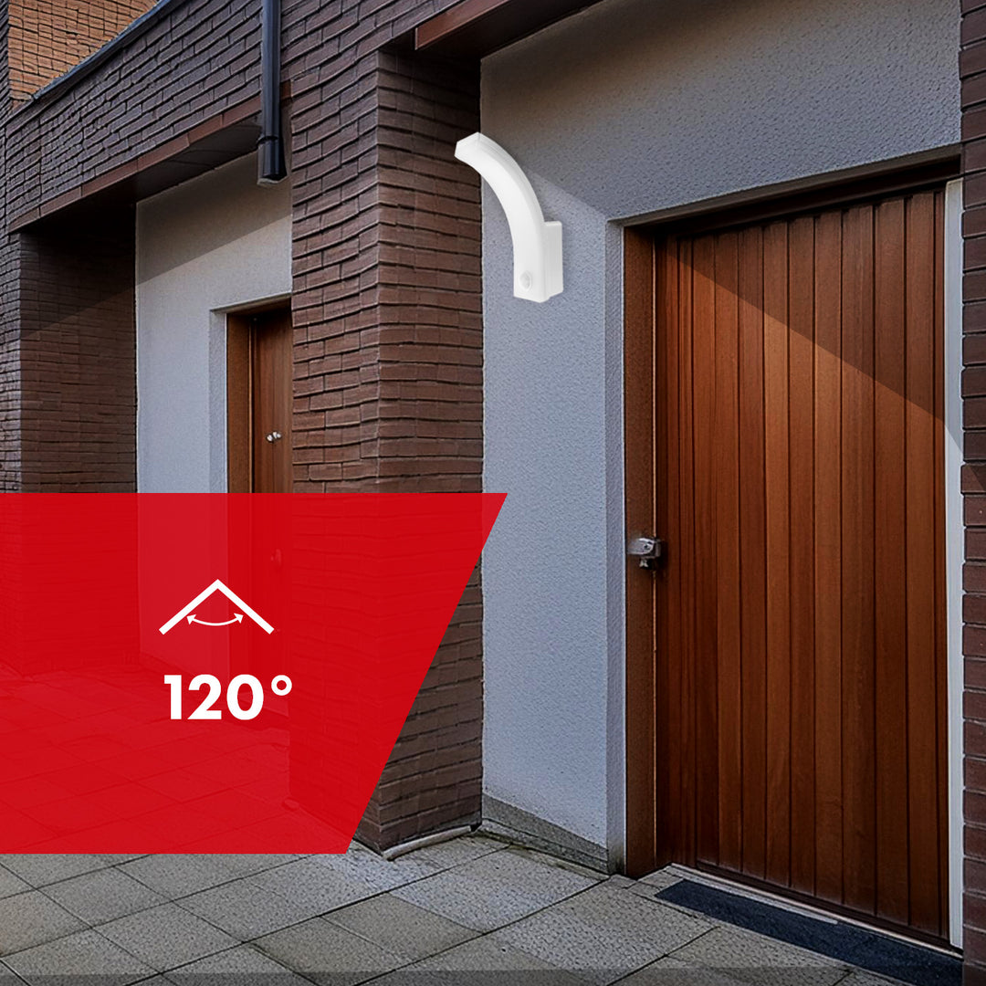 Lampa LED braiteoir gluaisne Maclean, braiteoir gluaisne PIR, bán, 20W, IP65, 2000lm, bán neodrach (4000K) MCE512 W, 4 phíosa