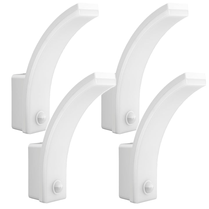 Lampa LED braiteoir gluaisne Maclean, braiteoir gluaisne PIR, bán, 20W, IP65, 2000lm, bán neodrach (4000K) MCE512 W, 4 phíosa