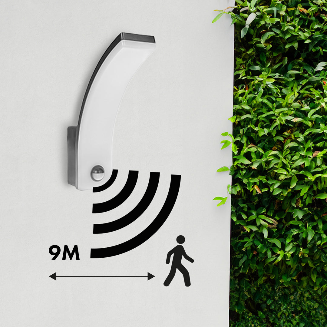 Maclean motion sensor LED lamp, PIR motion sensor, grey, 20W, IP65, 2000lm, neutral white (4000K) MCE512 GR, 2 pieces