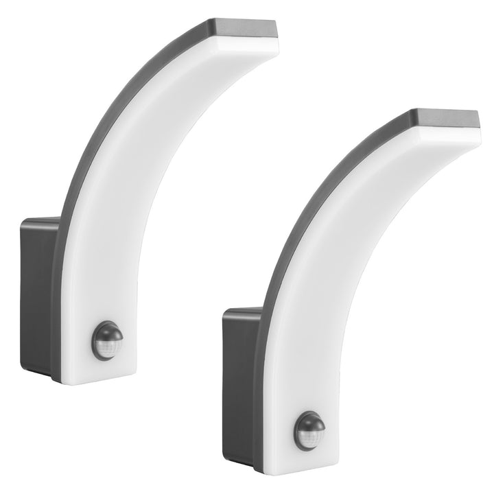 Maclean motion sensor LED lamp, PIR motion sensor, grey, 20W, IP65, 2000lm, neutral white (4000K) MCE512 GR, 2 pieces