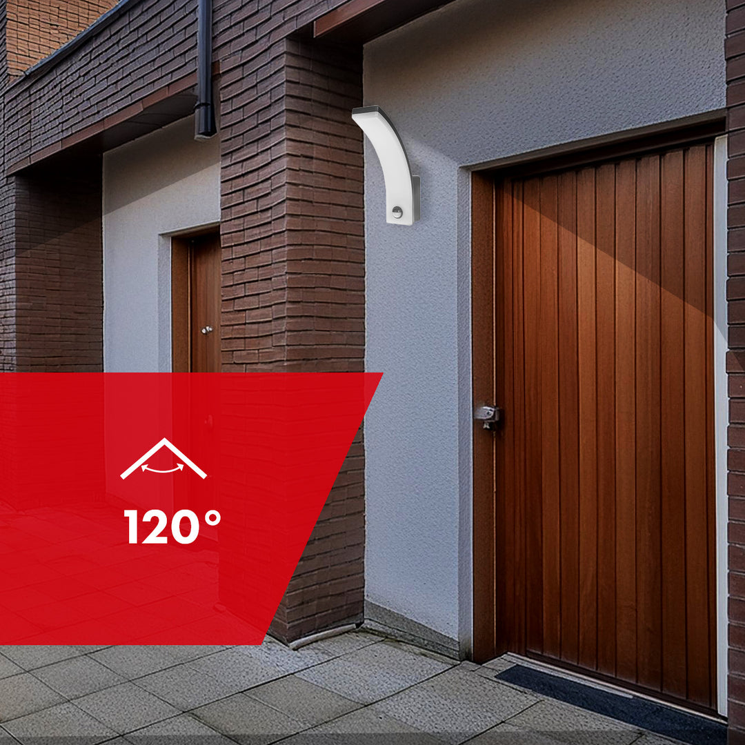 Maclean motion sensor LED lamp, PIR motion sensor, grey, 20W, IP65, 2000lm, neutral white (4000K) MCE512 GR, 4 pieces