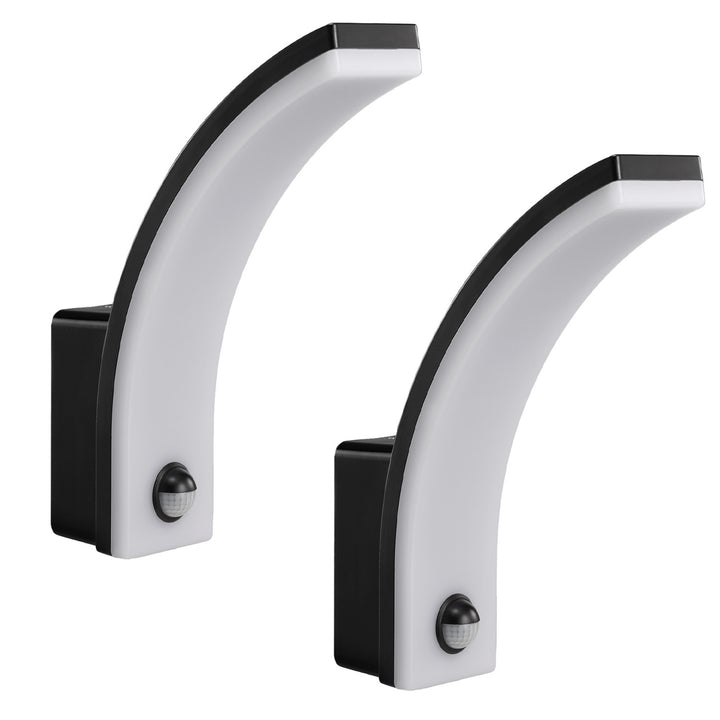 Maclean motion sensor LED lamp, PIR motion sensor, black, 20W, IP65, 2000lm, neutral white (4000K) MCE512 B, 2 pieces