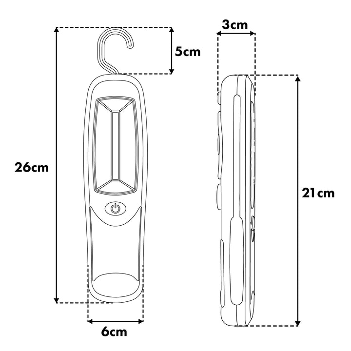 Maclean 24 LED workshop lamp, magnet, hook, MCE03 3 pieces
