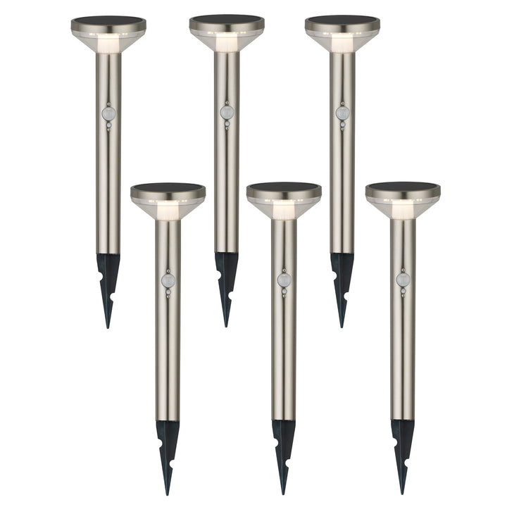 Maclean Solar LED Light, with sensor, 3 modes,plug-in, Li-ion 18650, IP44, 3.7V, 1200 mAh, Chrome matt, MCE465 C/M, 6 pieces