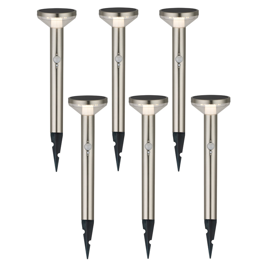 Maclean Solar LED Light, with sensor, 3 modes,plug-in, Li-ion 18650, IP44, 3.7V, 1200 mAh, Chrome matt, MCE465 C/M, 6 pieces