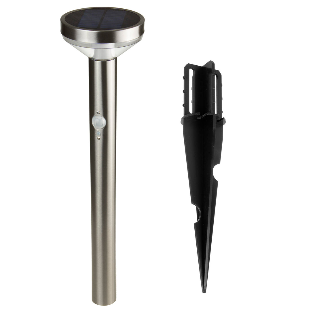 Maclean Solar LED Light, with sensor, 3 modes,plug-in, Li-ion 18650, IP44, 3.7V, 1200 mAh, Chrome matt, MCE465 C/M, 8 pieces