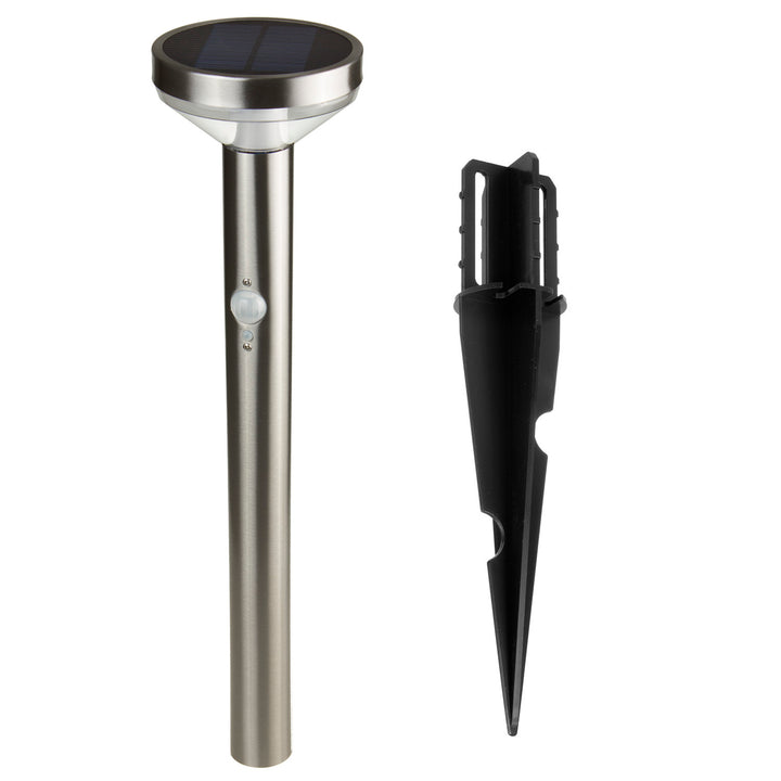 Maclean Solar LED Light, with sensor, 3 modes,plug-in, Li-ion 18650, IP44, 3.7V, 1200 mAh, Chrome matt, MCE465 C/M, 8 pieces