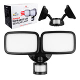 Maclean LED wall lamp, with PIR sensor, 20W, 1500lm, IP65, neutral white 4000K, black, MCE524 B