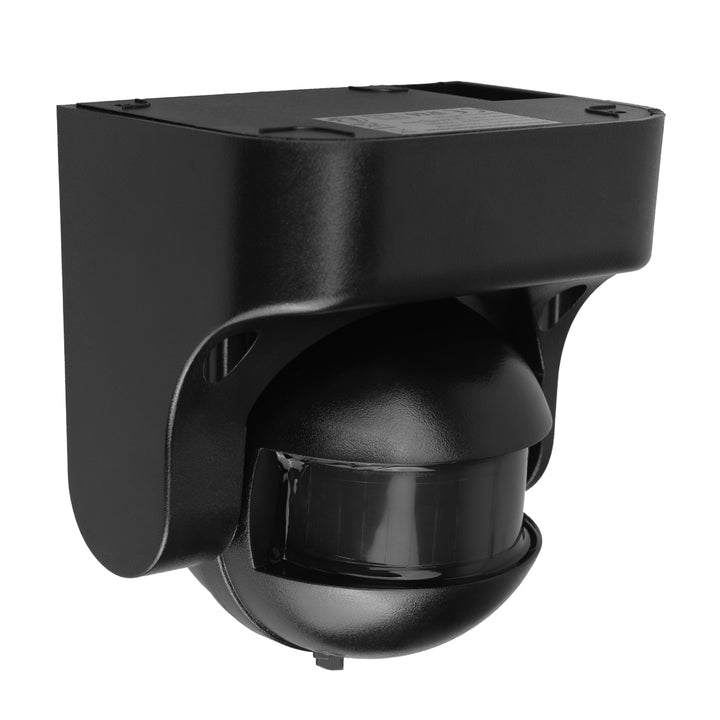 Maclean PIR motion sensor, infrared, IP44, black with black cover, range 12 m, max. load 300/1200 W, MCE358 B/B