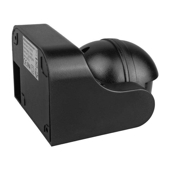 Maclean PIR motion sensor, infrared, IP44, black with black cover, range 12 m, max. load 300/1200 W, MCE358 B/B