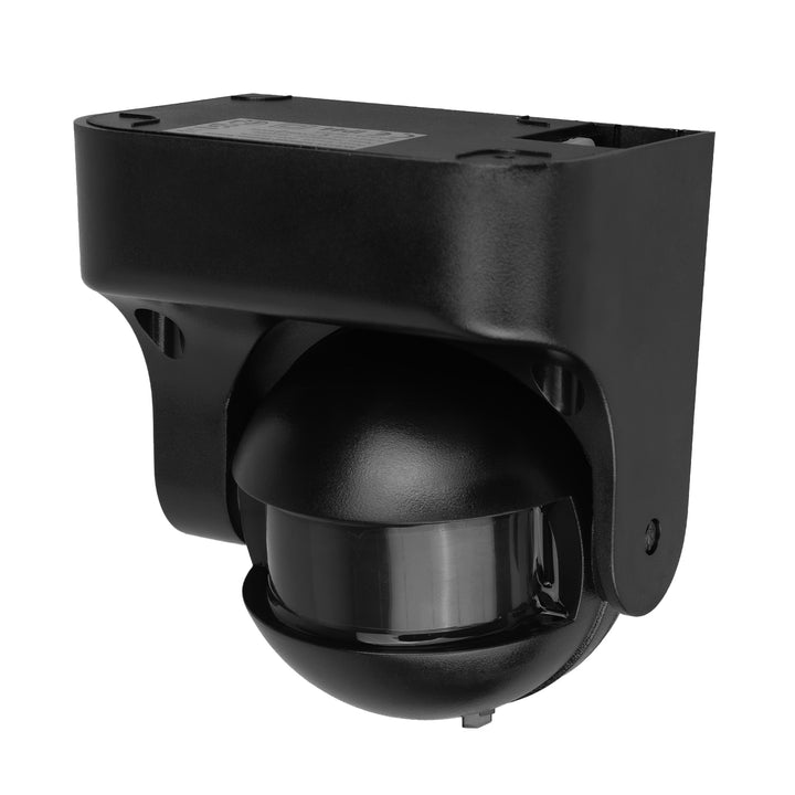 Maclean PIR motion sensor, infrared, IP44, black with black cover, range 12 m, max. load 300/1200 W, MCE358 B/B