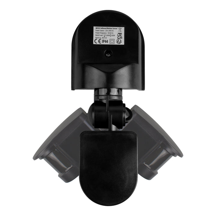 Maclean wall-mounted motion and twilight sensor, 180°, max. 1200W, black with black cover, MCE25 B/B