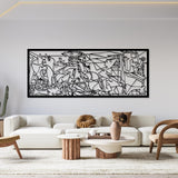 Openwork painting, 3D wall decoration, 3D painting "Guernica Pablo Picasso" 120x48cm Black