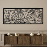 Openwork painting, 3D wall decoration, 3D painting "Guernica Pablo Picasso" 120x48cm Black