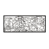 Openwork painting, 3D wall decoration, 3D painting "Guernica Pablo Picasso" 120x48cm Black