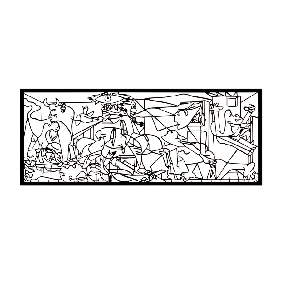Openwork painting, 3D wall decoration, 3D painting "Guernica Pablo Picasso" 120x48cm Black