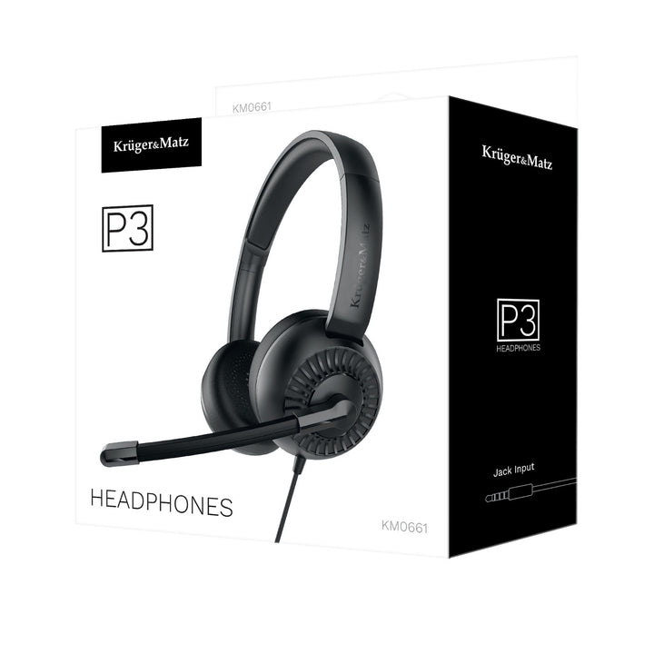 Kruger&Matz P3 Computer Headset with Microphone (3.5mm Jack)