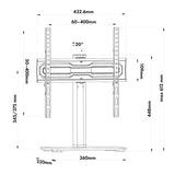 Maclean universal TV stand, for RTV cabinet, stand, max. 35 kg, 20 degree rotation, for 32-55" TV, MC-132