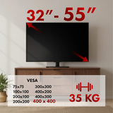 Maclean universal TV stand, for RTV cabinet, stand, max. 35 kg, 20 degree rotation, for 32-55" TV, MC-132