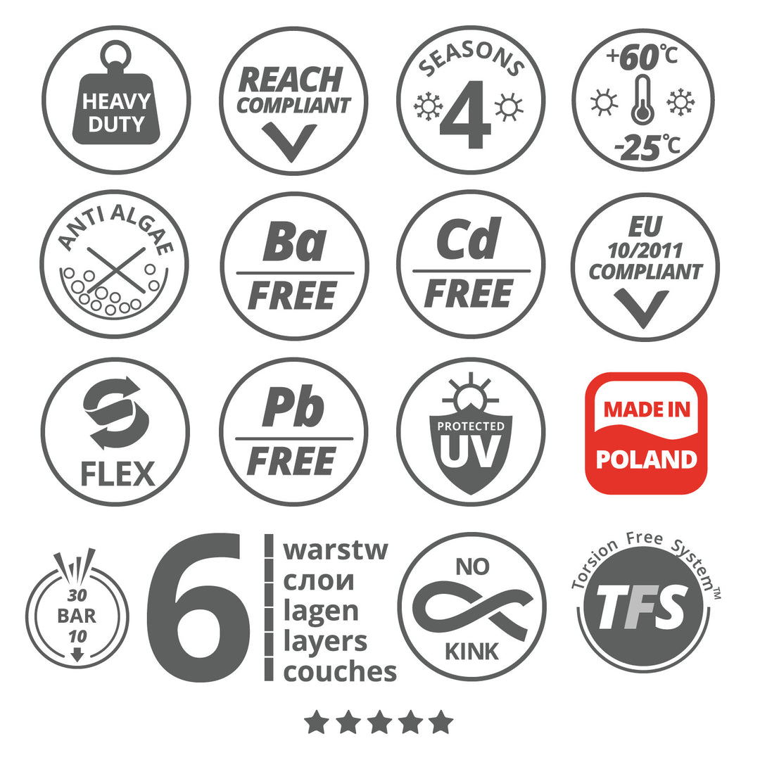 Vartco Professional Plus 1" 20m 6 ply garden water hose