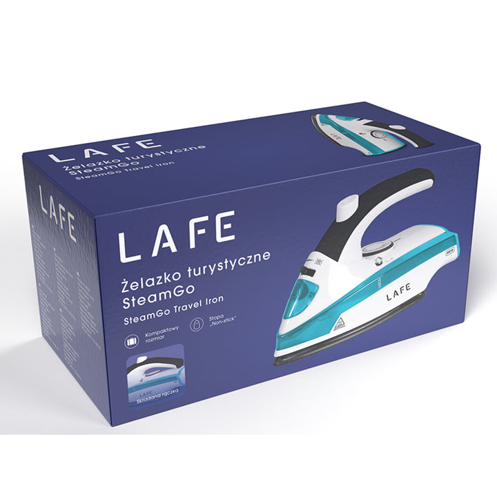 Lafe travel iron, steam, 800W, Teflon non-stick soleplate, SteamGo