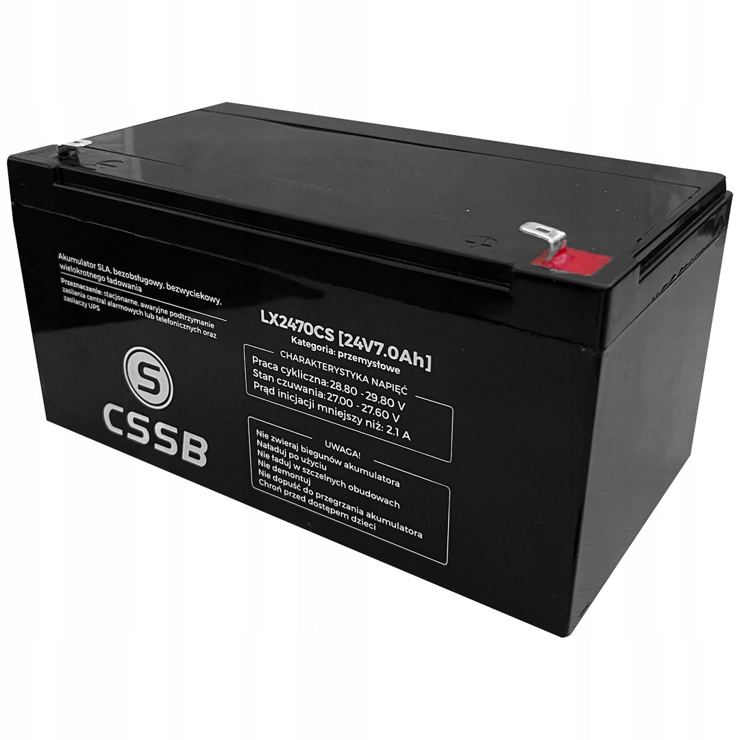 Lamex maintenance-free battery, AGM SLA, 24V, 7Ah, LX2470