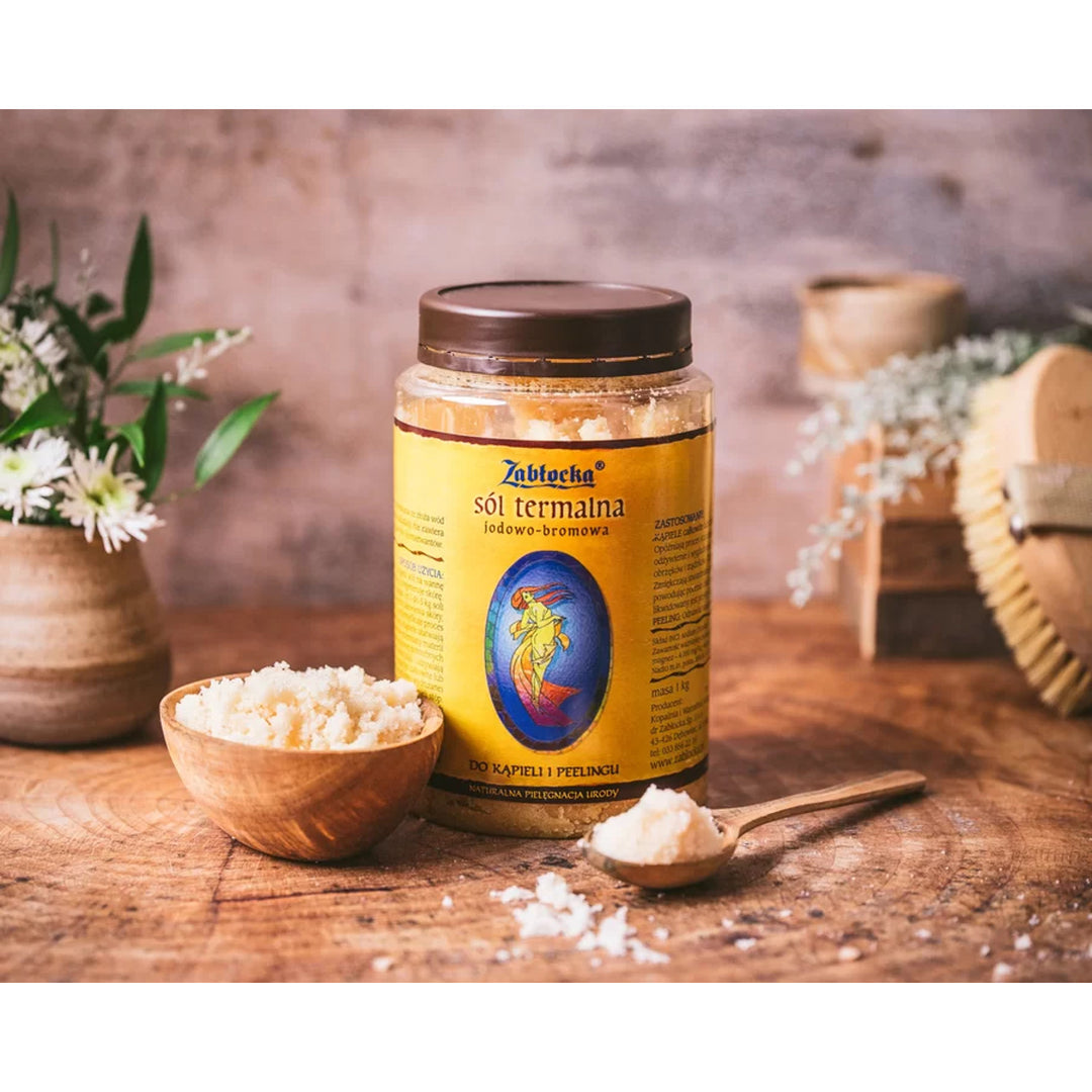 Salann teirmeach iaidín-bróimín, Zablocki - le haghaidh folctha agus scrobarnach, 1 kg 2 phíosa