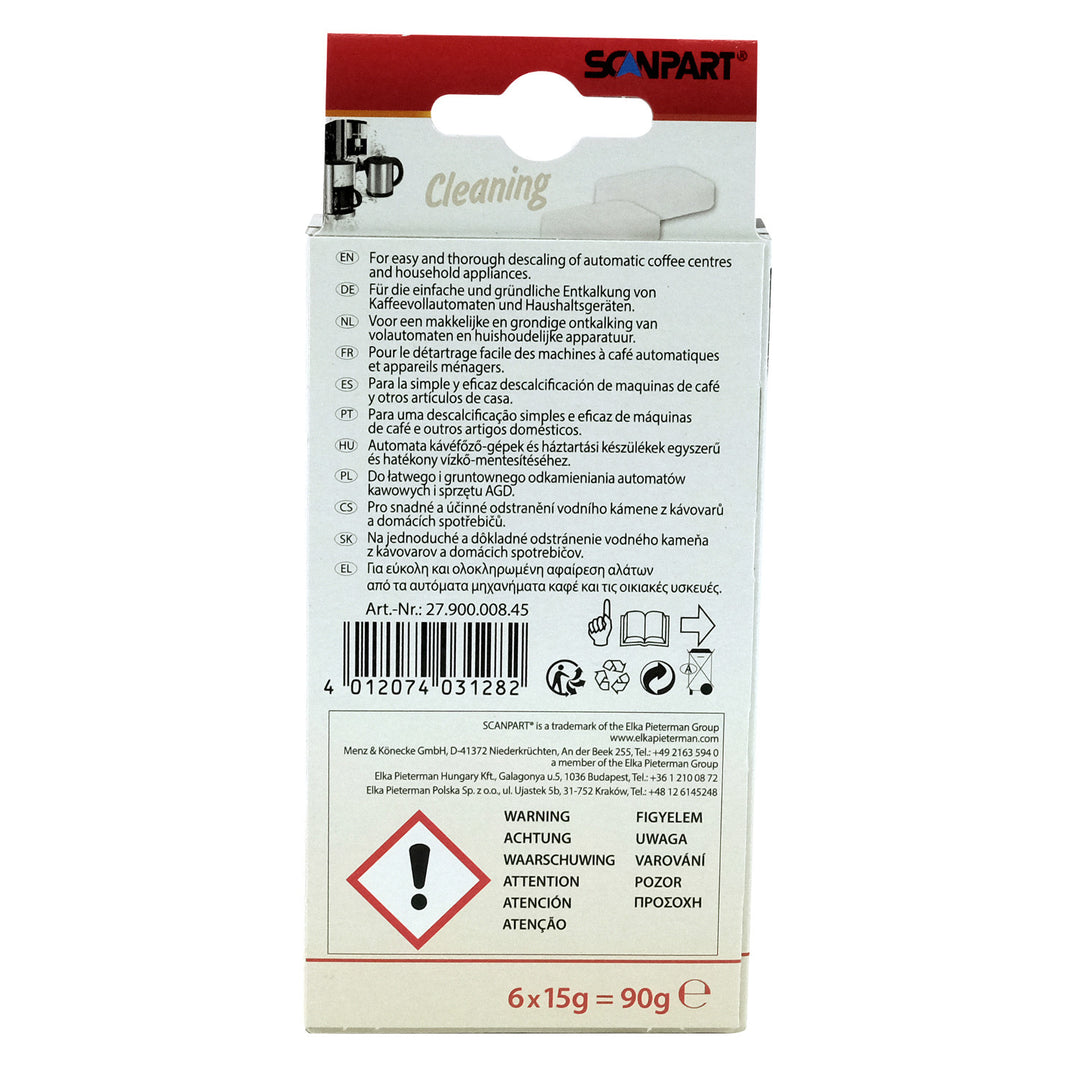 Táibléid díchóimeála do dhéantóirí caife, 6 phíosa, uilíoch, Scanpart, 2 phacáiste