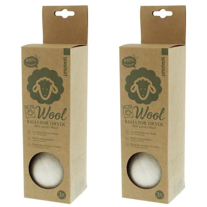 Wool dryer balls, softening, pack of 3, Scanpart, 2 packs