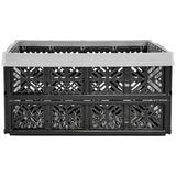 Keeeper plastic folding basket, shopping bin, 32L, grey-black