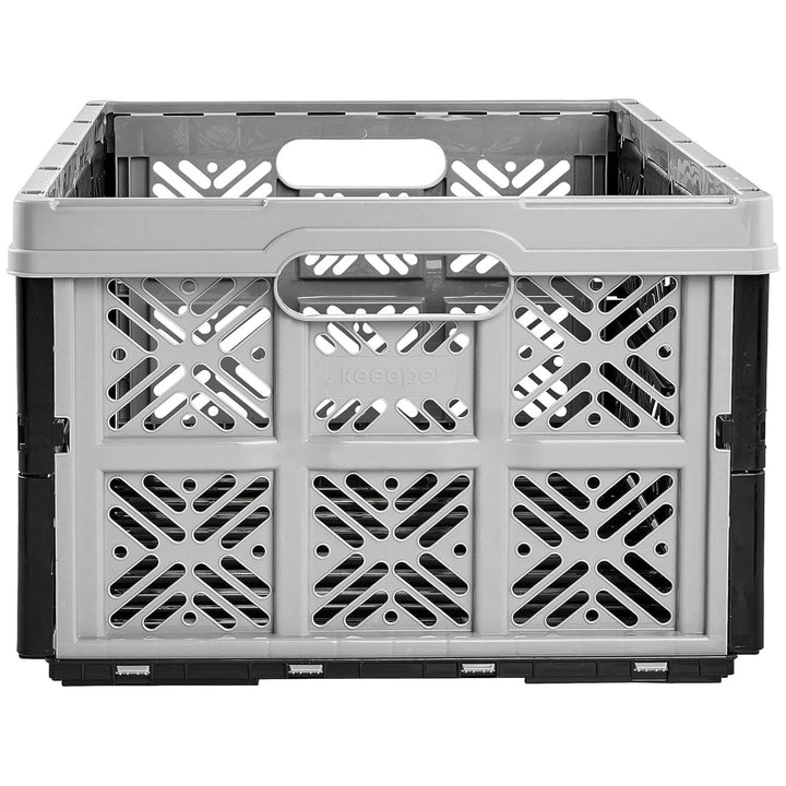 Keeeper plastic folding basket, shopping bin, 32L, grey-black