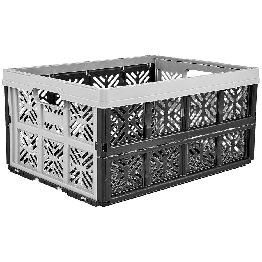 Keeeper plastic folding basket, shopping bin, 32L, grey-black