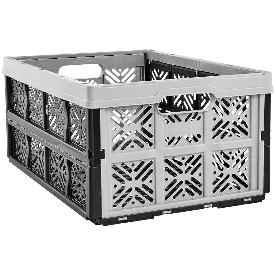 Keeeper plastic folding basket, shopping bin, 32L, grey-black