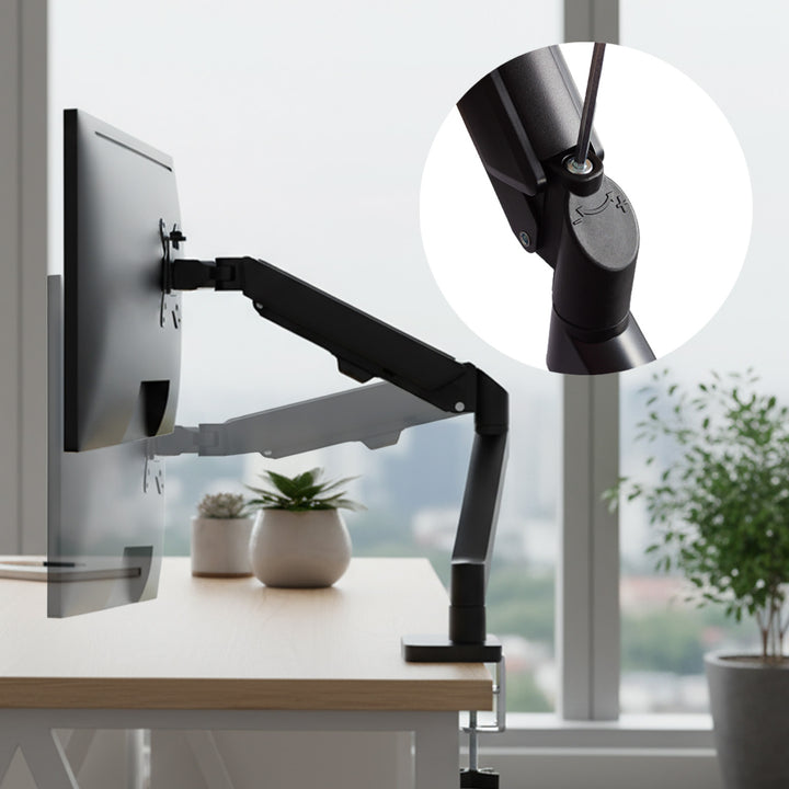 Maclean monitor mount, gas spring, 17"-32", 2-10kg, black, MC-133