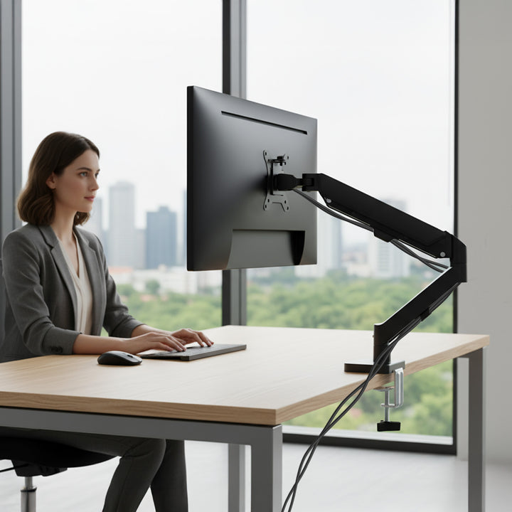 Maclean monitor mount, gas spring, 17"-32", 2-10kg, black, MC-133