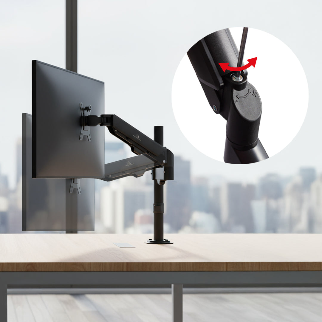 Maclean monitor mount, gas spring, 17"-32", 2-10kg, black, MC-135