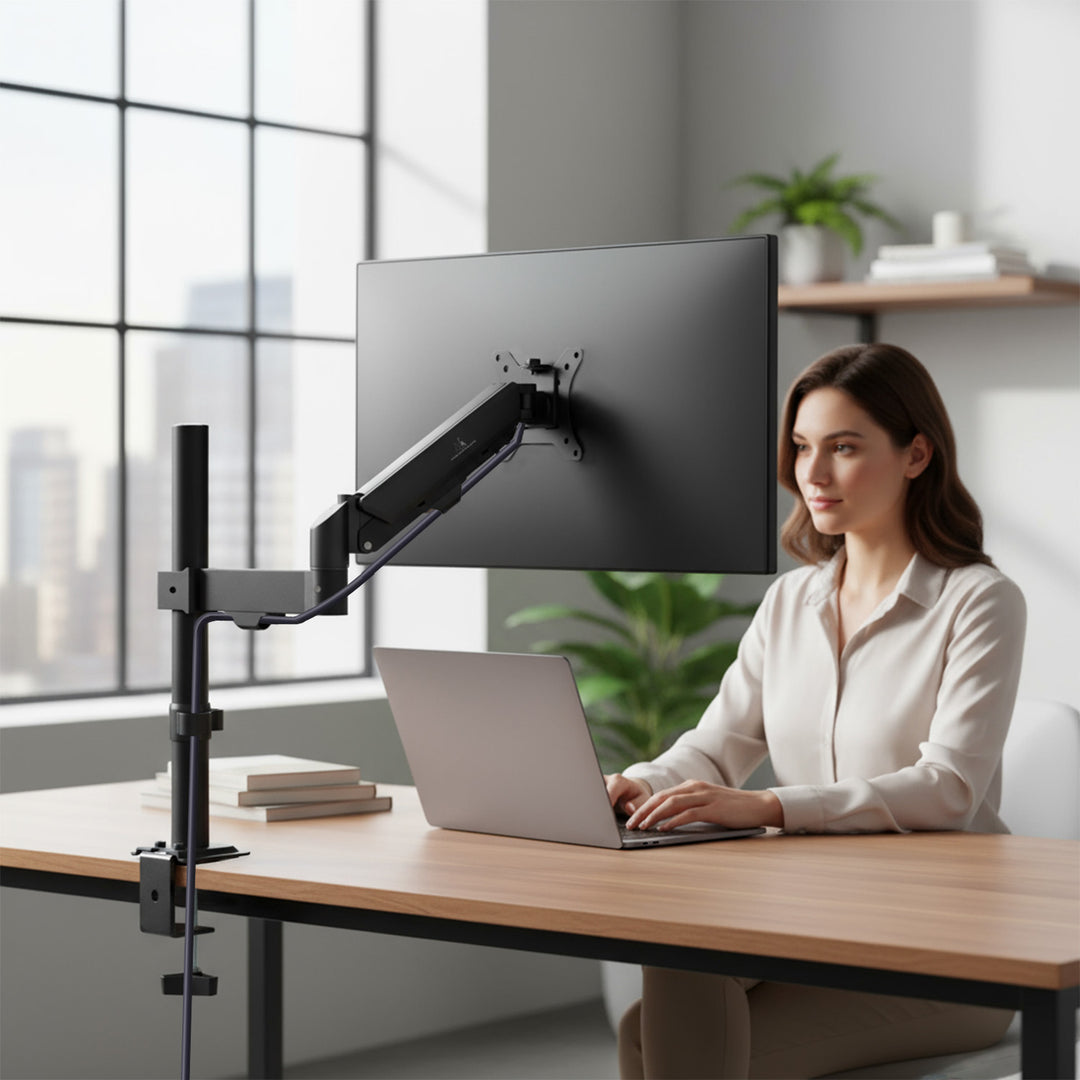 Maclean monitor mount, gas spring, 17"-32", 2-10kg, black, MC-135