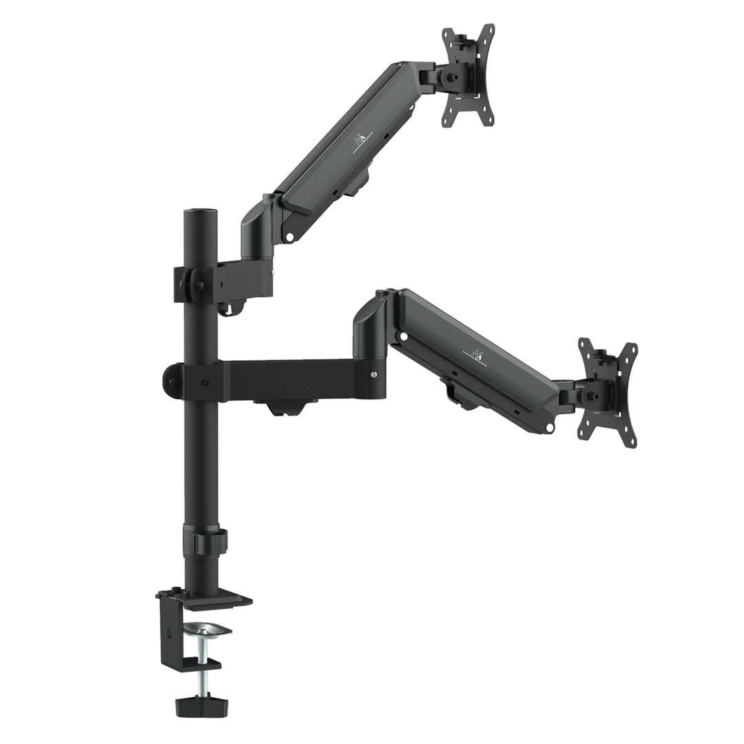Maclean 2 monitor mount, gas spring, 17"-32", 2-10kg, black, MC-136