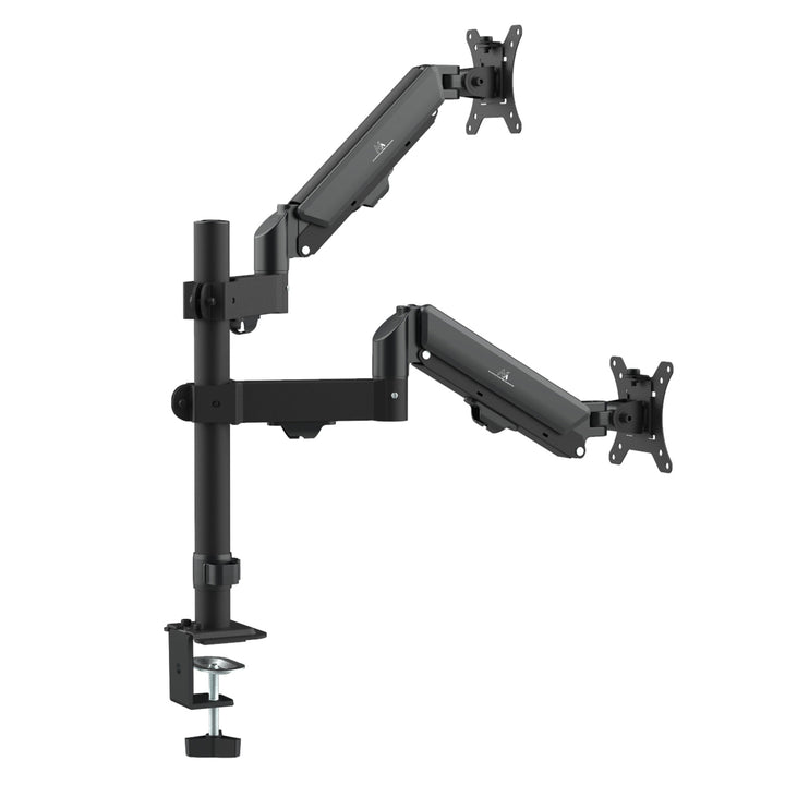 Maclean 2 monitor mount, gas spring, 17"-32", 2-10kg, black, MC-136