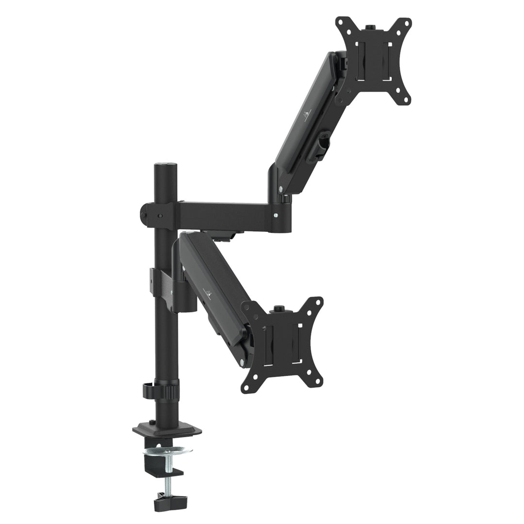 Maclean 2 monitor mount, gas spring, 17"-32", 2-10kg, black, MC-136