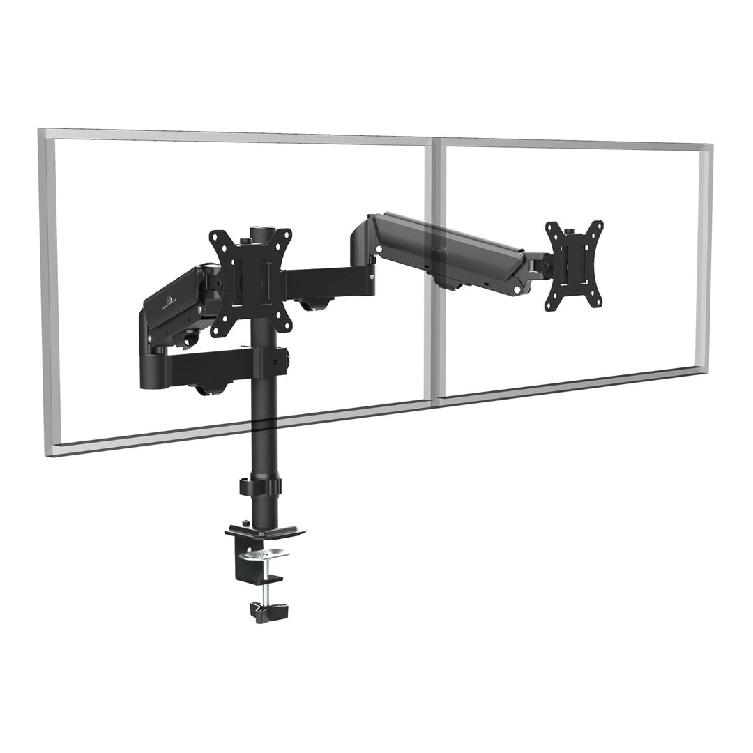 Maclean 2 monitor mount, gas spring, 17"-32", 2-10kg, black, MC-136