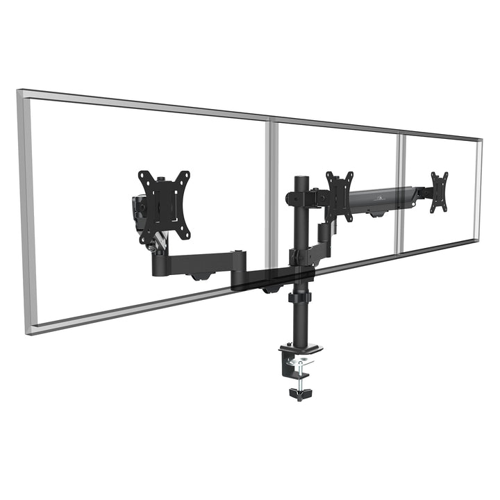 Maclean 3 monitor mount, gas spring, 17"-27", 2-8kg, black, MC-137