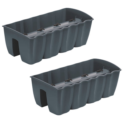Balcony flower pot for balustrade DCRO600 - Anthracite, capacity 18L, 2 pieces