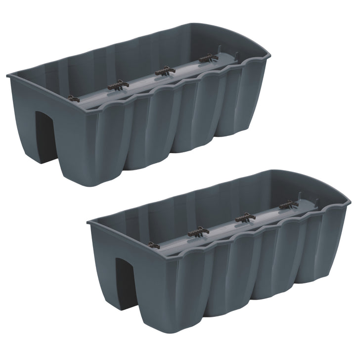 Balcony flower pot for balustrade DCRO600 - Anthracite, capacity 18L, 2 pieces